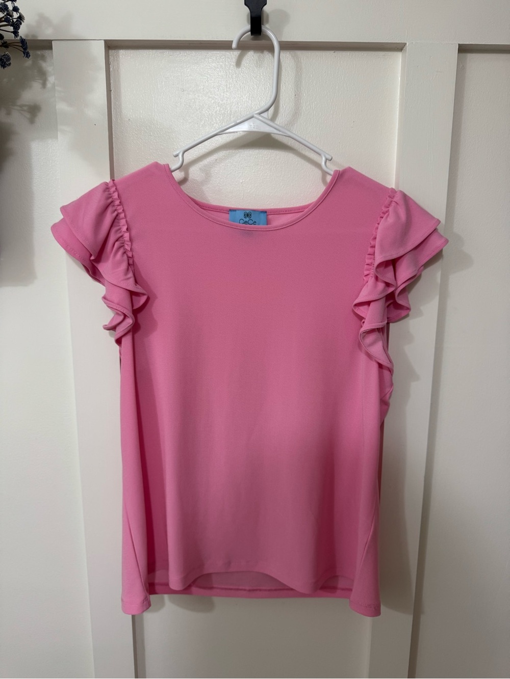 CeCe Coral Pink Ruffle Sleeve Blouse
